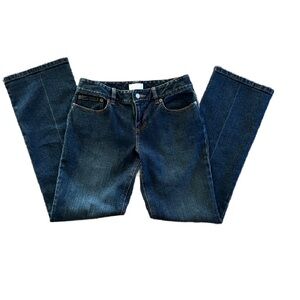 Ann Taylor Loft Dark Rinse Mid Rise Straight Leg Jeans 0P